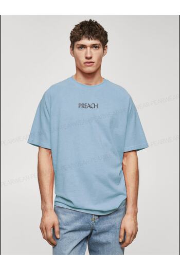 Pear Wear Ανδρικό μπλουζάκι Preach Printed Cotton Crew Neck Oversize