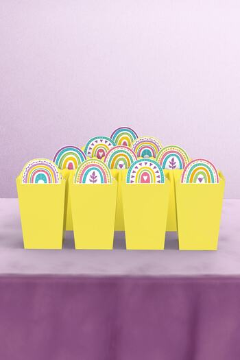 Hey Parti Colorful Rainbow Themed 10-Piece Corn Box