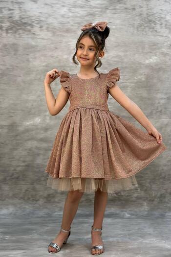 Riccotarz Girl's Shining Copper Dress