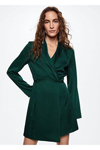 MANGO Woman Saten Elbise