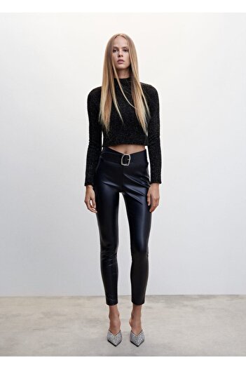 MANGO Woman Shiny Turtleneck Sweater
