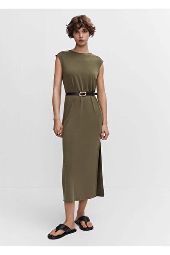 MANGO Woman Slit Modal Dress