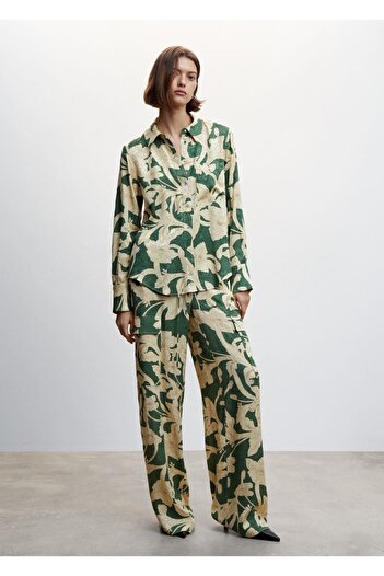 MANGO Woman Floral Patterned Shirt