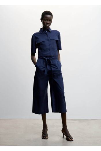 MANGO Woman Cotton Shirt with Chest Pockets