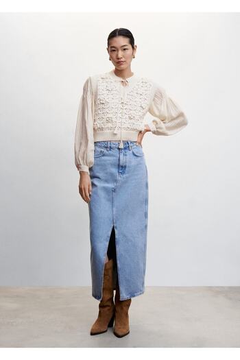 MANGO Woman Tasseled Vest