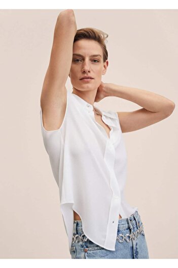 MANGO Woman Textured Strappy Blouse