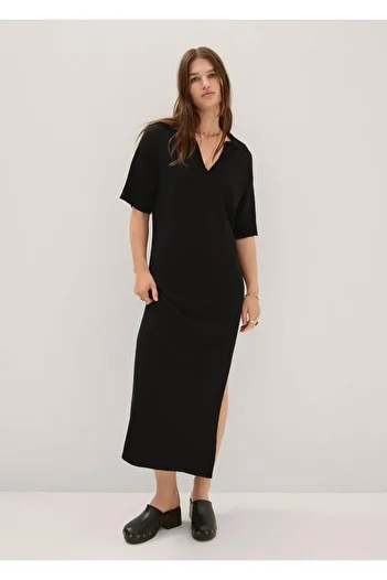 MANGO Woman Φόρεμα με σκίσιμο πλεκτό