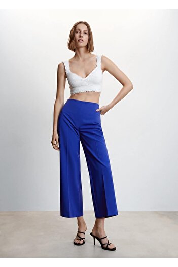 MANGO Woman Straight Cut Culotte Trousers