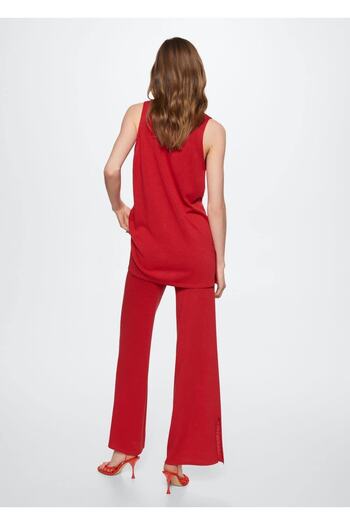 MANGO Woman Yan Yırtmaçlı Triko Pantolon
