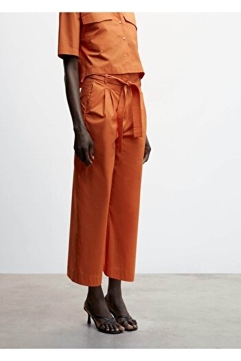 MANGO Woman Pleated Culotte Trousers