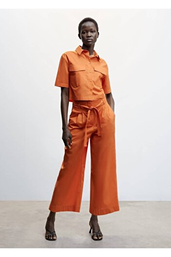 MANGO Woman Pleated Culotte Trousers