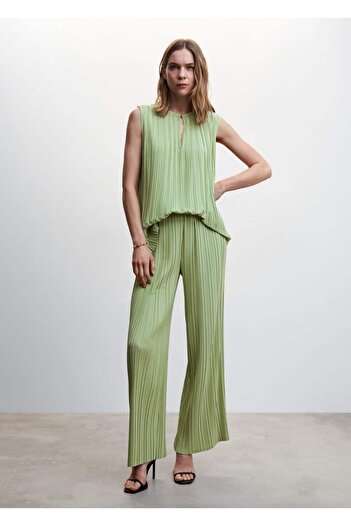 MANGO Woman Pleated Wideleg Trousers