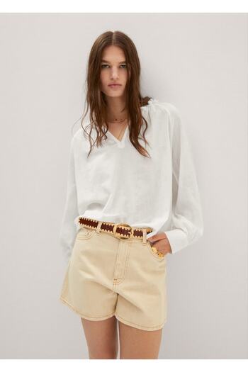 MANGO Woman Woven Cotton Blouse