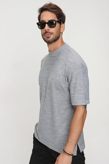 CHUBA Erkek Oversize Triko T-shirt Gri 20w188