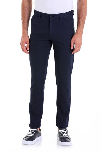 Hatemoğlu Бавовняні брюки Slim Fit темно-синього кольору з боковими кишенями