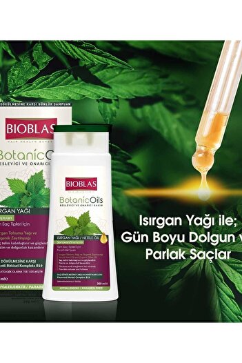 Bioblas Nettle Oil Botanic Shampoo - 360 Ml (Fine and Weak Hair)