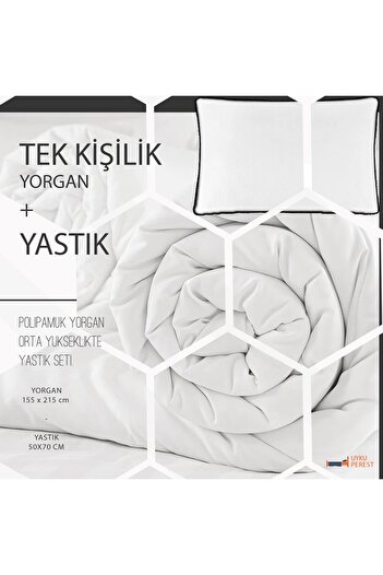 UYKUPEREST Student Set - Single Quilt and Pillow Set - 155x215 Quilt - Pillow - Poly Cotton Set