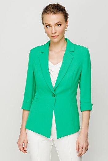 Ekol Single Button Jacket Green