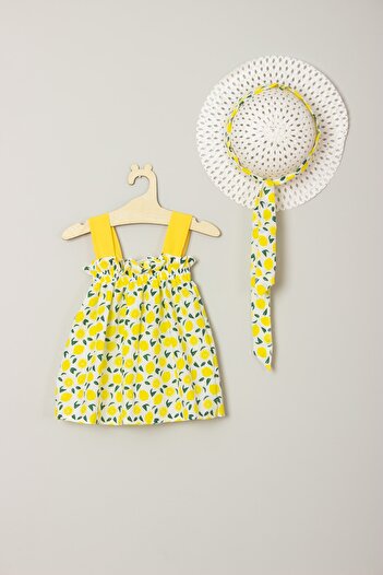 ADABEBEK New Season Ribbon and Bow Lemon Dress