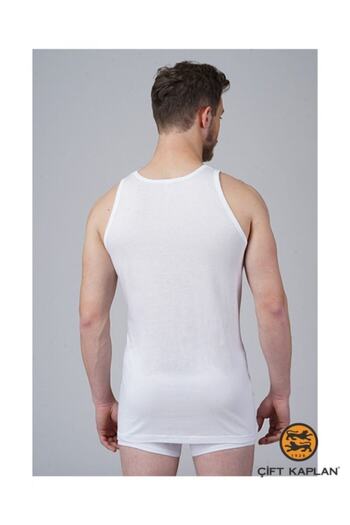 Çift Kaplan Men's White 6-Piece Single Jersey Thin Tank Top 700