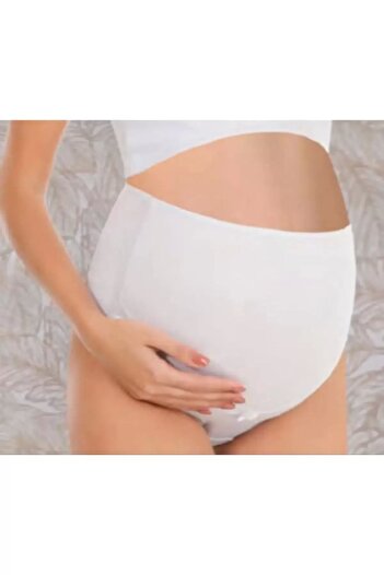 Berrak Pack of 3 Women's white Color Cotton Lycra Single Jersey Pregnant Postpartum High Waist Bato panties