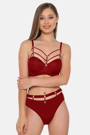 Le Jardin Women's High Waist Unsupported Bra Set