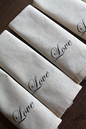 Emtory Home Πετσέτες παρουσίασης 12 τεμαχίων Love Natural Linen Service