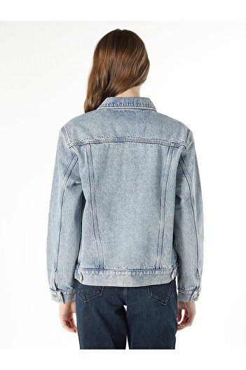 Colin's Regular Fit Cepli Mavi Kadın Jean Ceket