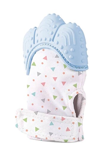 Babyjem Diş Kaşıyıcı Eldiven Mavi + Bebek Parmak Diş Fırçası - Saklama Kutulu