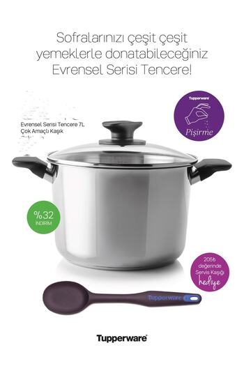 Tupperware Steel Pot 7.5 LT AND SERVICE SPOON