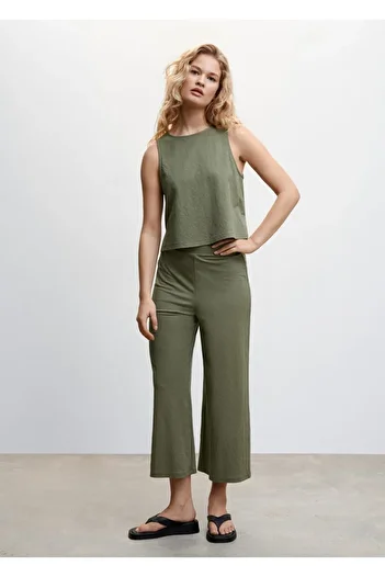 MANGO Woman Crop Culotte Pants