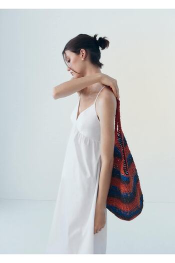 MANGO Woman Natural fiber bag