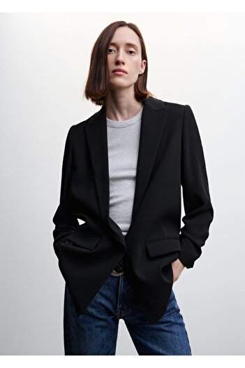 MANGO Woman Draped Blazer Jacket