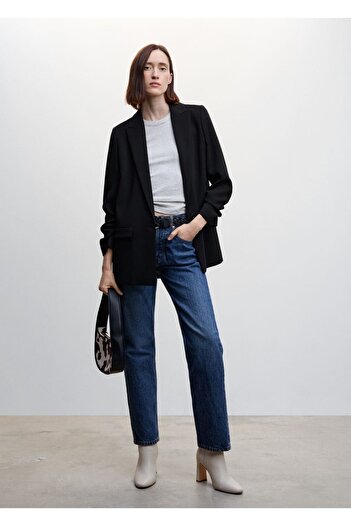 MANGO Woman Draped Blazer Jacket