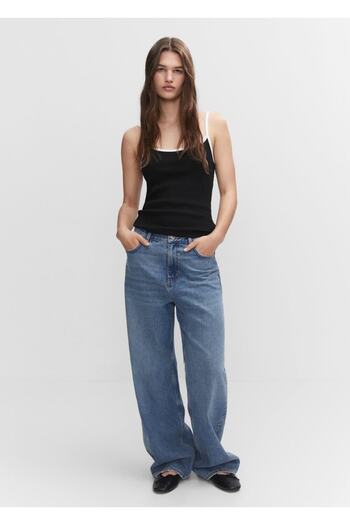 MANGO Woman Contrast thin suspender top