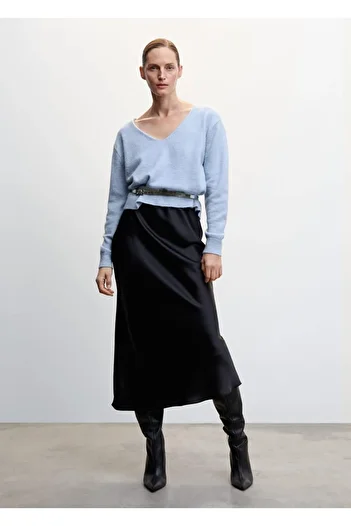 MANGO Woman Tricotaj cu decolteu în V Pulover Design