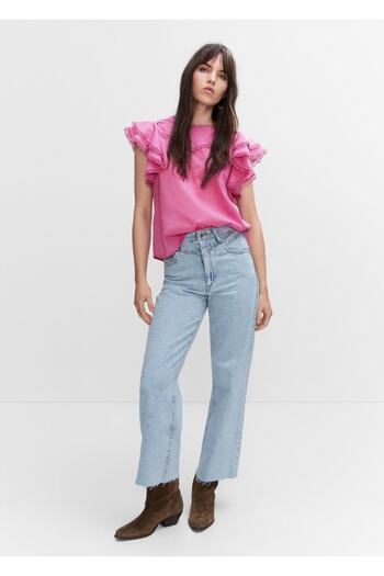 MANGO Woman Ruffle embroidered shirt