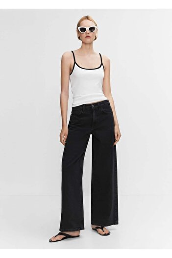 MANGO Woman Contrast thin suspender top