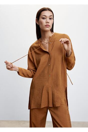 MANGO Woman Satin Lace Blouse