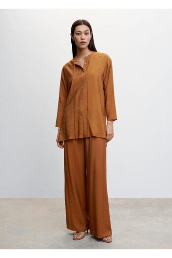 MANGO Woman Satin Lace Blouse