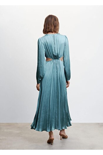 MANGO Woman Pilili Saten Elbise