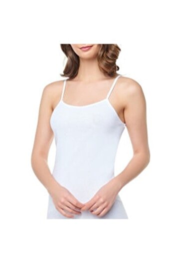 Seher Women's White Rope Strap Cotton Lycra Undershirt, 6-pack