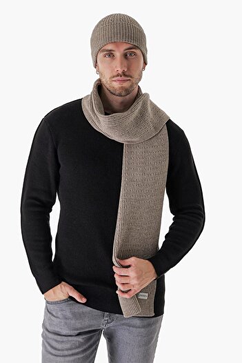 CHUBA Ανδρικό Μαλλιά Πλεκτό Κασκόλ Beanie Σετ Mink 23w501
