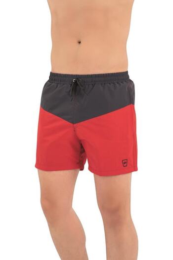 Crozwise Men's Sea Shorts Parachute Shorts 3167-07 Red