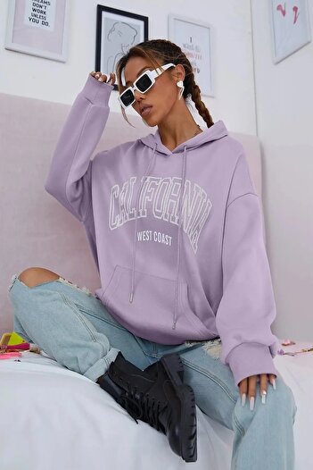 Machetta Μεγάλο μέγεθος 3 κλωστών με κουκούλα California Printed Oversize Sweatsihrt