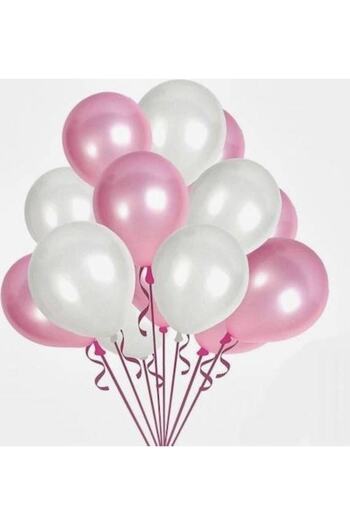 Hyd Balloon House Pink White Pearlescent Metallic Balloon 12 Inch Quality Helium Flying 10 Pieces