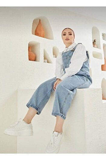 modaalone Kadın Mavi jeans Tulum , Salopet , Slopet , Kadın Hamile Tulum