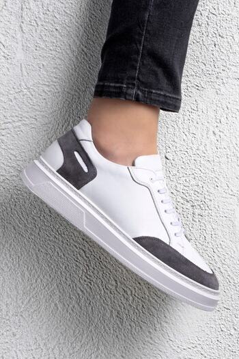 Ducavelli Tarona Men's Genuine Leather Sneaker, Lace-Up Sneaker, Genuine Leather Sneaker, Men's Sneaker