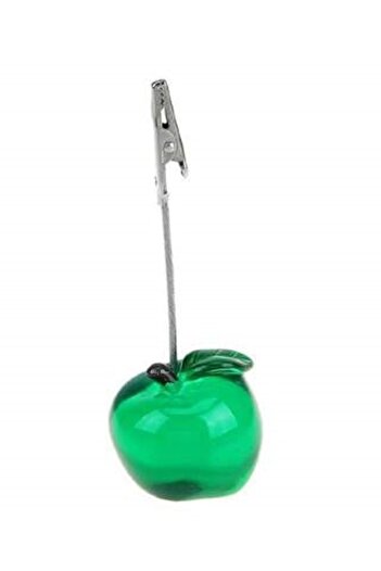 SEDEF SİLVER Apple Shaped Cute Decorative Desktop Clip Clip Note Holder, Paper Holder, Notepad