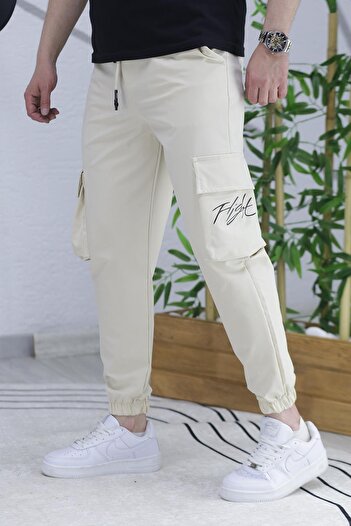 WAFRA Men's Elastic Waist Cargo Pants with Pocket Detail 13
